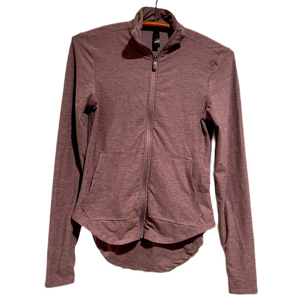 KYODAN • super soft light purple heather lightweight zip collared sweater jacket